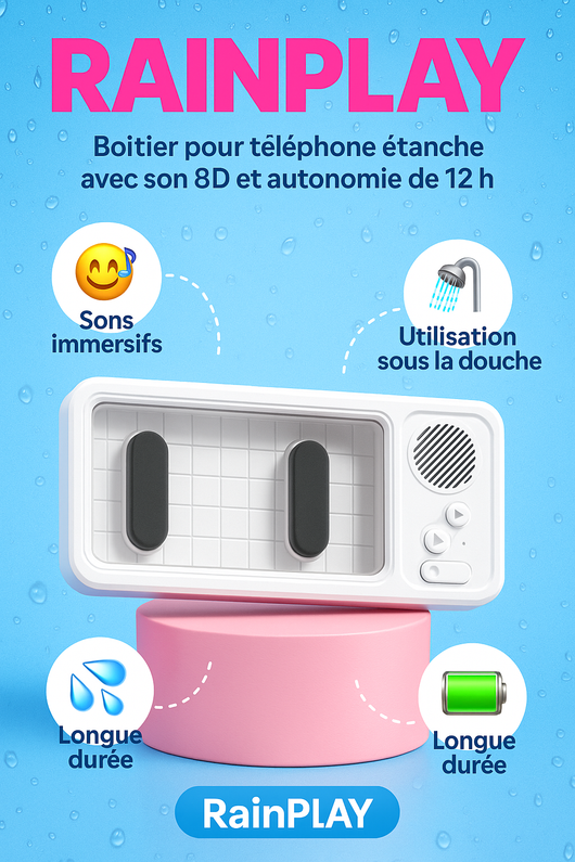Rainplay-Boîtier étanche Bluetooth avec enceinte intégrée